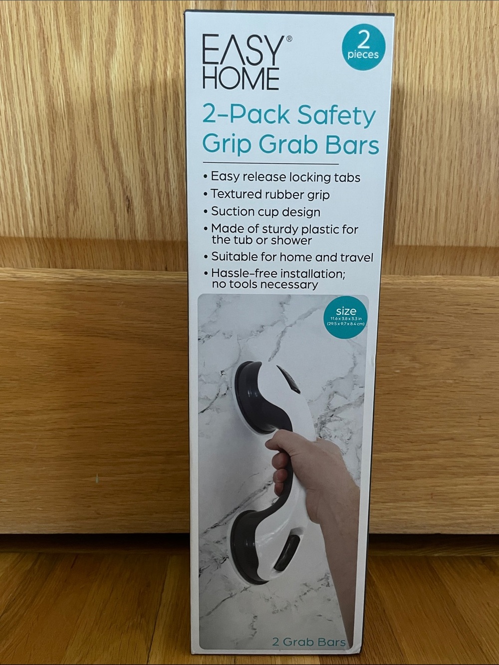 Easy Home 2-Pack Safety Grip Grab Bars - Size 11.6x3.8x3.3”